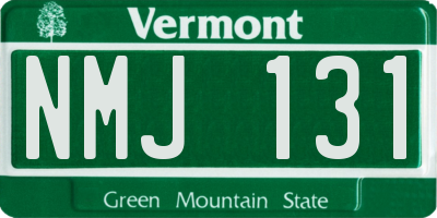 VT license plate NMJ131