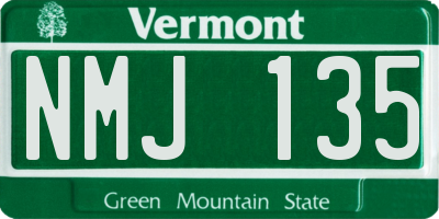 VT license plate NMJ135