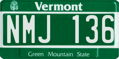 VT license plate NMJ136