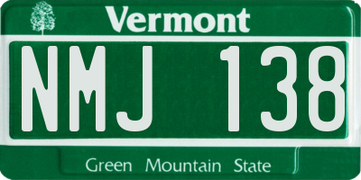 VT license plate NMJ138