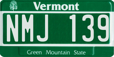 VT license plate NMJ139