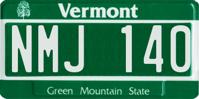 VT license plate NMJ140