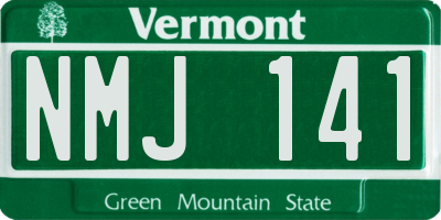 VT license plate NMJ141