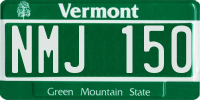 VT license plate NMJ150