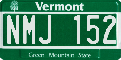 VT license plate NMJ152