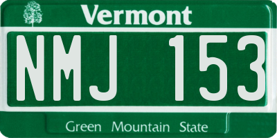 VT license plate NMJ153