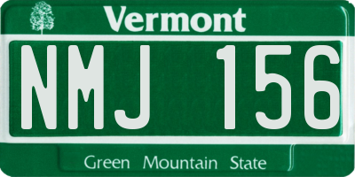 VT license plate NMJ156