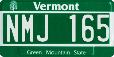 VT license plate NMJ165