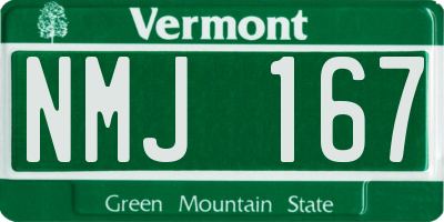 VT license plate NMJ167