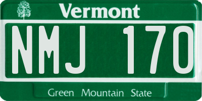 VT license plate NMJ170