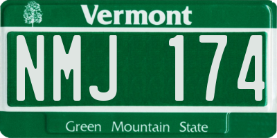 VT license plate NMJ174