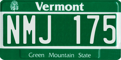 VT license plate NMJ175