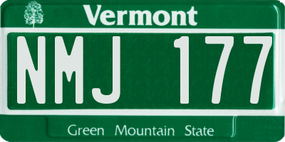 VT license plate NMJ177