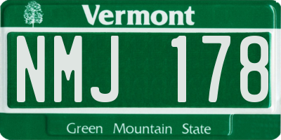 VT license plate NMJ178