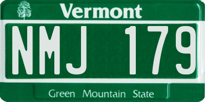 VT license plate NMJ179