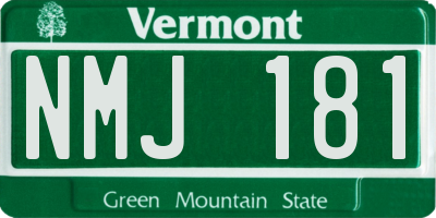 VT license plate NMJ181