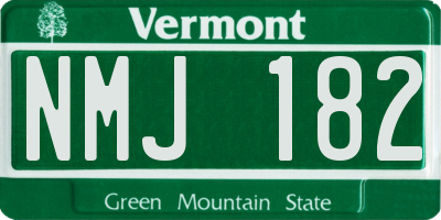 VT license plate NMJ182