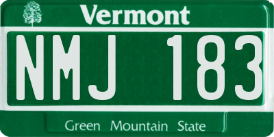 VT license plate NMJ183