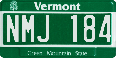VT license plate NMJ184