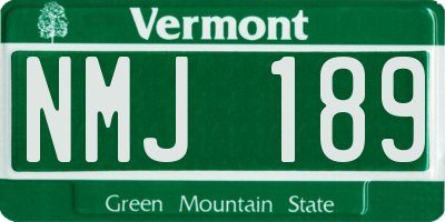 VT license plate NMJ189