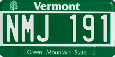 VT license plate NMJ191