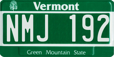 VT license plate NMJ192