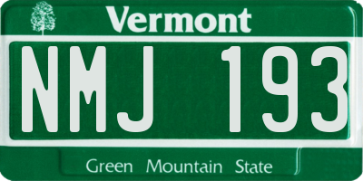 VT license plate NMJ193
