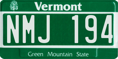VT license plate NMJ194