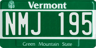 VT license plate NMJ195