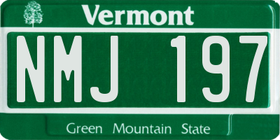 VT license plate NMJ197