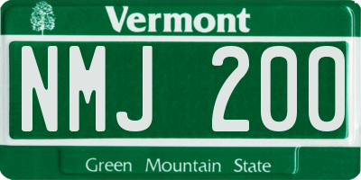 VT license plate NMJ200
