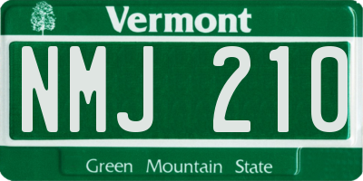 VT license plate NMJ210