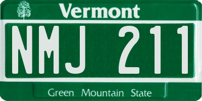 VT license plate NMJ211