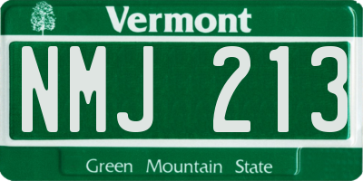 VT license plate NMJ213