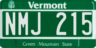 VT license plate NMJ215