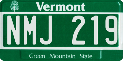 VT license plate NMJ219