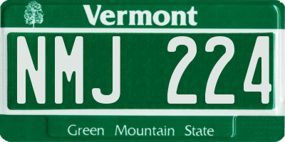VT license plate NMJ224
