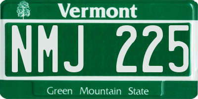 VT license plate NMJ225