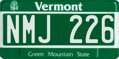 VT license plate NMJ226
