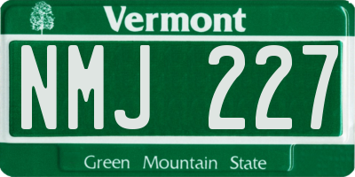 VT license plate NMJ227