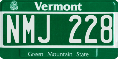 VT license plate NMJ228