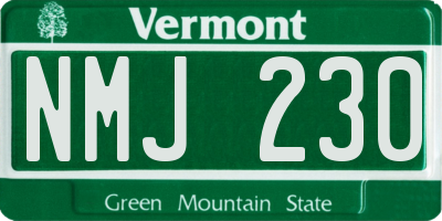 VT license plate NMJ230