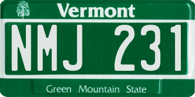 VT license plate NMJ231