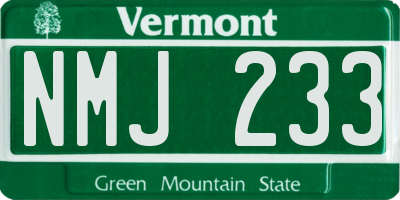 VT license plate NMJ233