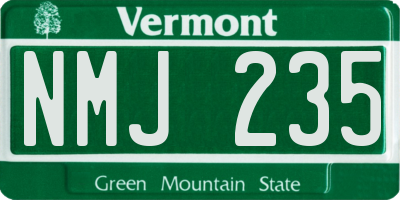 VT license plate NMJ235