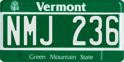 VT license plate NMJ236