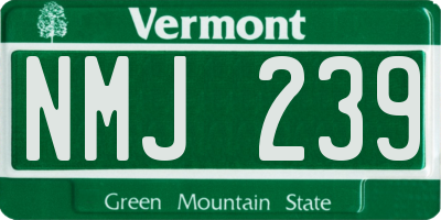 VT license plate NMJ239