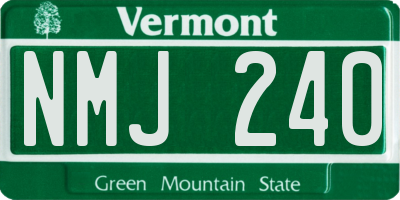 VT license plate NMJ240