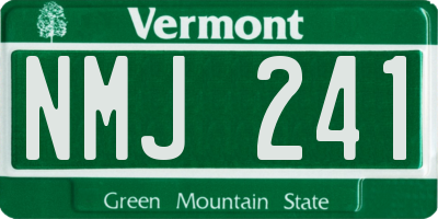 VT license plate NMJ241