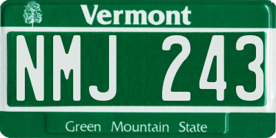 VT license plate NMJ243